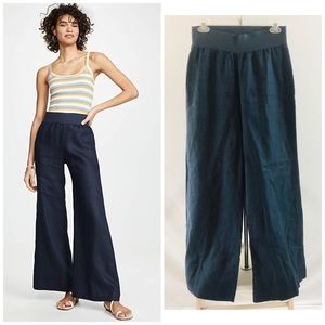 Three Dots Classic Linen Pants Flare Navy Size 6